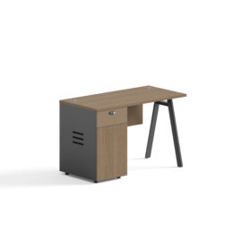 Office Desk / Staff Desk (MY-01F12B) Teak & Charcoal Grey