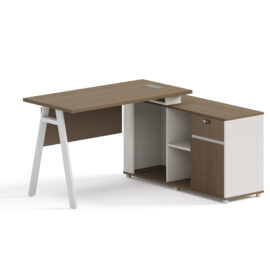 Office Desk / Staff Desk (MY-02F14B) Teak & White