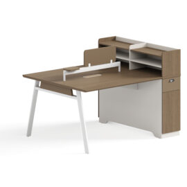 Office Desk / Staff Desk / Divider (MY-05F15B) Teak & White