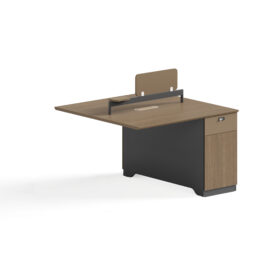 Office Desk / Staff Desk / Divider / Extension (MY-06F12A) Teak & Charcoal Grey