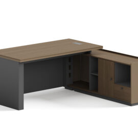 Executive Table / Office Desk (MY-D16E-2, MY-D18E-2, MY-D20E-2) Teak & Charcoal Grey